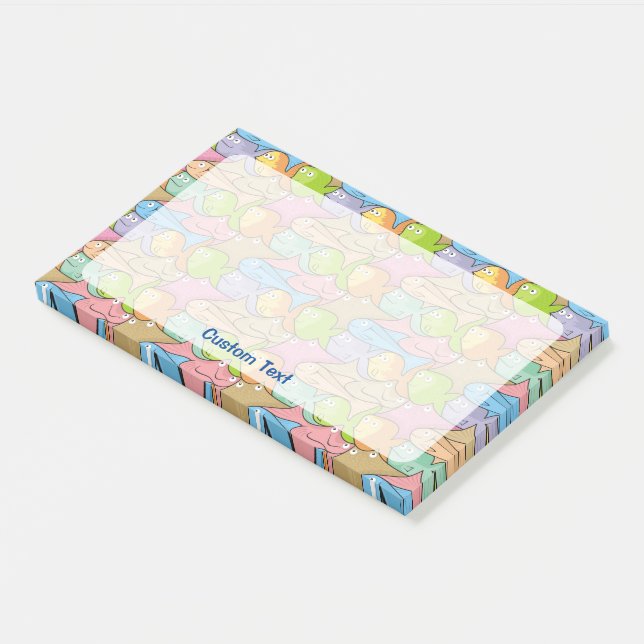 Fish Cartoon Post-it Klebezettel (angewinkelt)