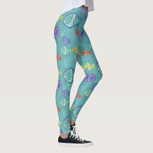 Fish clip art pattern leggings (Rechts)