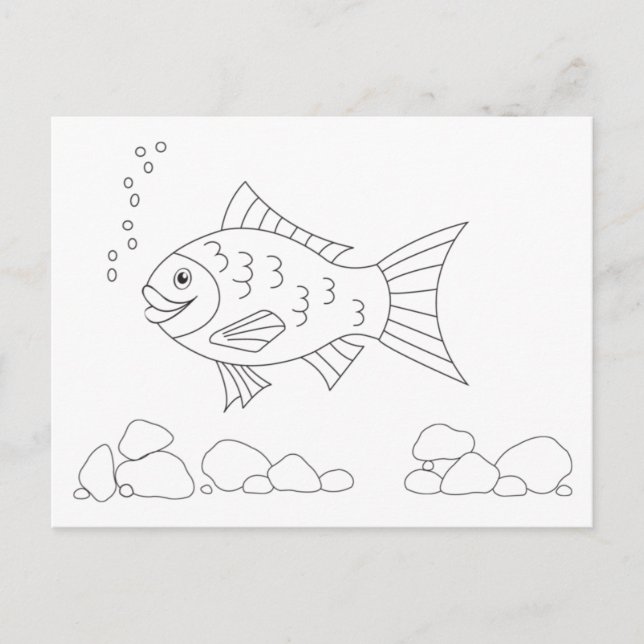 Fish Color me Postcard Postkarte (Vorderseite)