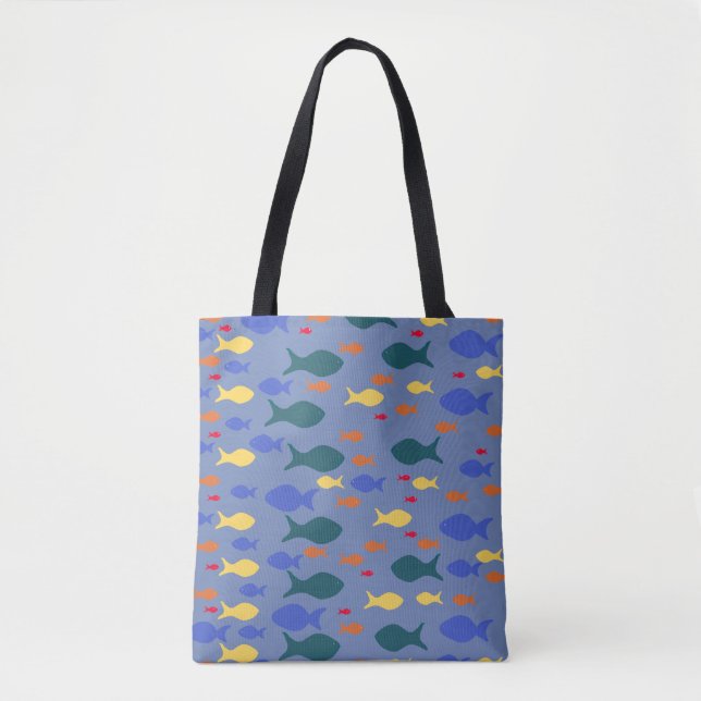 Fish Custom All-Over-Print Tote Bag Tasche (Vorderseite)