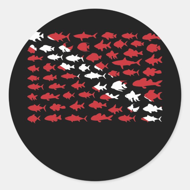 Fish Dive for Scuba Diver Fish lover  Runder Aufkleber (Vorderseite)