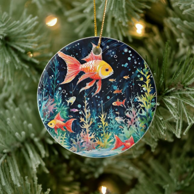 Fish Dreamland, aquarium perfection, Keramik Ornament (Baum)