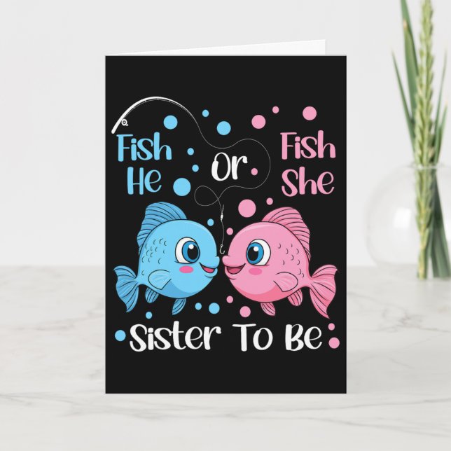 Fish Er Oder Fish Sie Geschlecht Enthüllung Schwes Karte (Vorderseite)