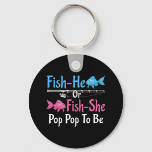Fish-er oder Fish-sie Pop Pop zur Geschlechtsenthü Schlüsselanhänger