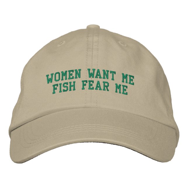 Fish Fee Me Hat Bestickte Baseballkappe (Vorderseite)