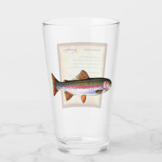 Fish Flashcards on a pint glass - Regenbogenforell Glas
