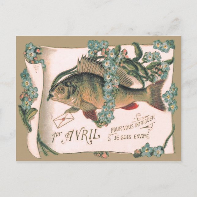Fish Forget-Me-Not Letter Postkarte (Vorderseite)