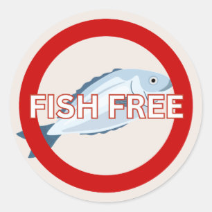 Fish Free Food Allergy Alert Classic Runder Aufkleber
