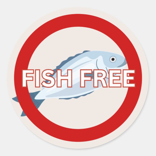 Fish Free Food Allergy Alert Classic Runder Aufkleber (Vorderseite)