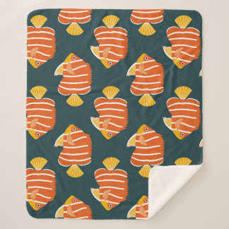 Fish Frenzy: Vintages Nahtloses Design Sherpadecke