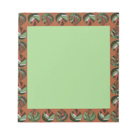 Fish Head Blätter Lilac White Black Notizblock