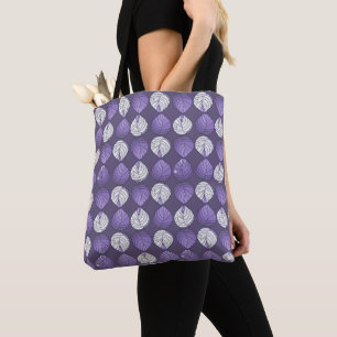 Fish Head Blätter Lilac White Black Tasche