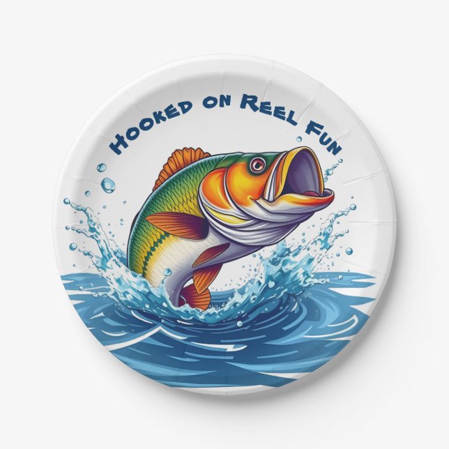 Fish-Hooked on Reel Fun Pappteller (Vorderseite)