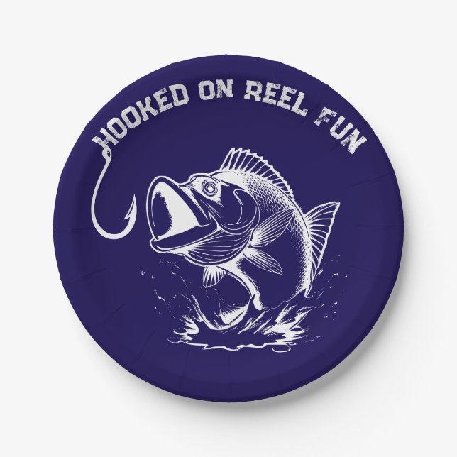 Fish-Hooked on Reel Fun Pappteller (Vorderseite)