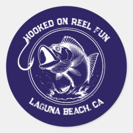 Fish-Hooked on Reel Fun Runder Aufkleber