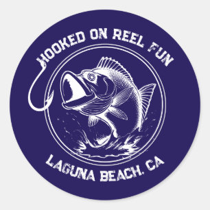 Fish-Hooked on Reel Fun Runder Aufkleber