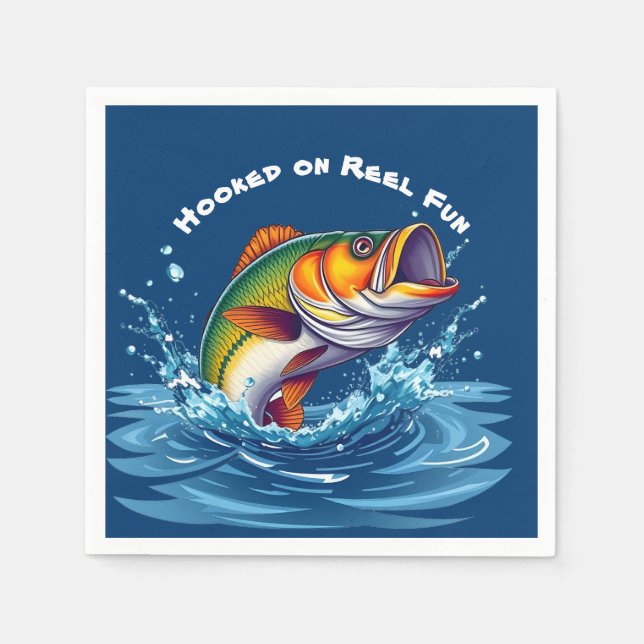 Fish-Hooked on Reel Fun Serviette (Vorderseite)