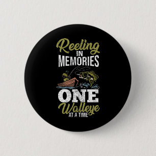 Fish Jagd Sauger Angler Walleye Fisherman Walle Button