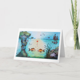 Fish Love Carte de voeux de Saint Valentin