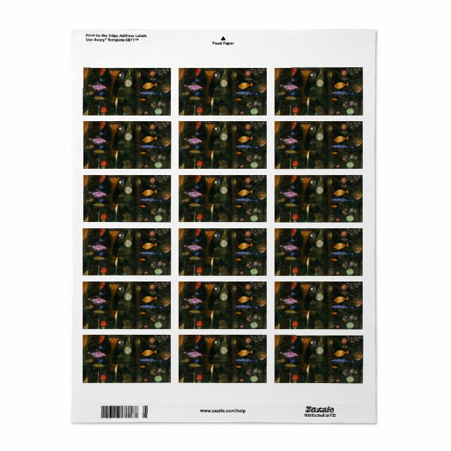 Fish Magic, 1925 von Paul Klee Adressaufkleber (Vorne)