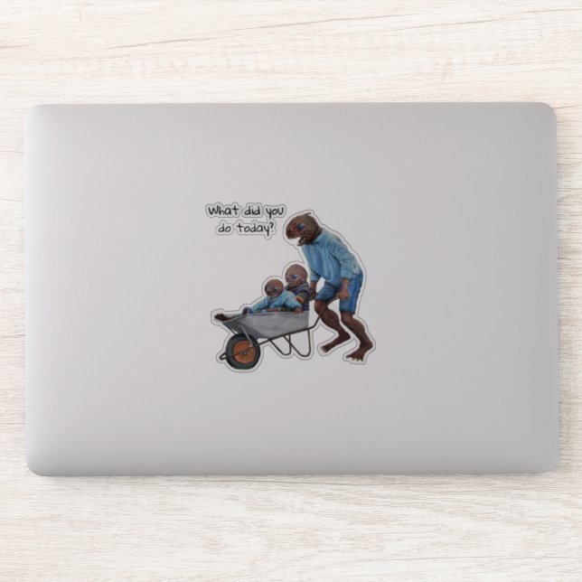Fish Man Autumn Fun Fantasy Art Sticker (Computer)