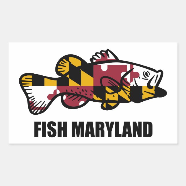 Fish Maryland Rechteckiger Aufkleber (Vorderseite)