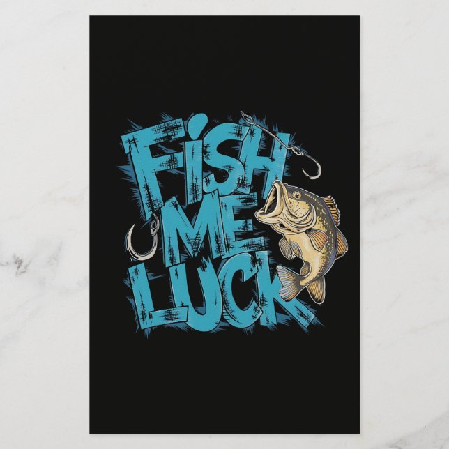 Fish Me Luck Graffiti Bass Art Briefpapier (Vorderseite)