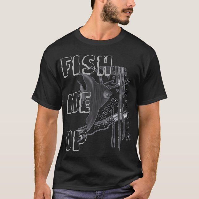 Fish Me Up Big Fish Little Fish Design Art T-Shirt (Vorderseite)