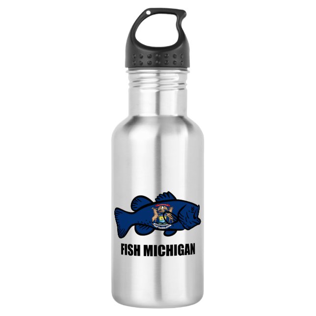Fish Michigan Edelstahlflasche (Vorderseite)