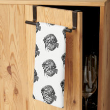 Fish Monochrome Tea Towel