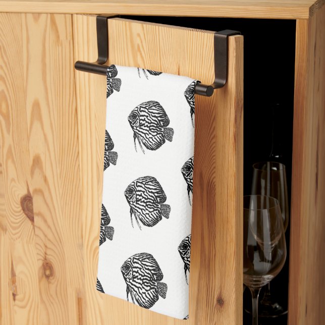 Fish Monochrome Tea Towel Geschirrtuch (Drittel gefaltet)