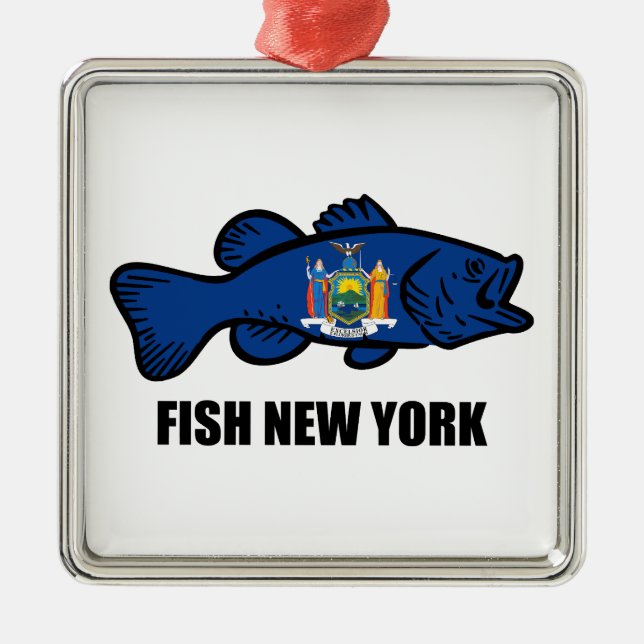 Fish New York Bass Ornament Aus Metall (Vorne)