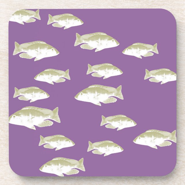 Fish on purple getränkeuntersetzer (Vorderseite)