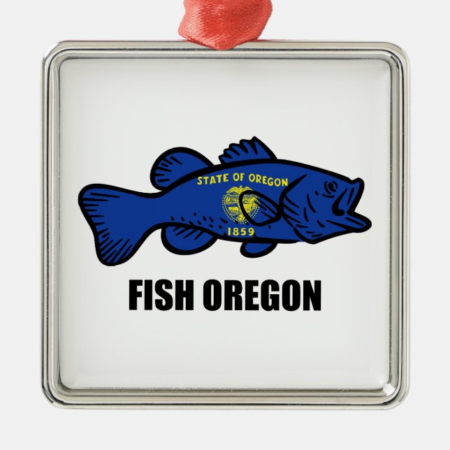 Fish Oregon Ornament Aus Metall (Vorne)