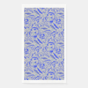 Fish pattern blue 10.b Lgrey BG Serviette
