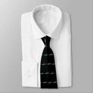 FISH PATTERN. EINZIGARTIGE BLACK-KRAWATTE MIT FIS KRAWATTE