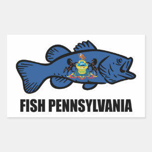 Fish Pennsylvania Bass Rechteckiger Aufkleber