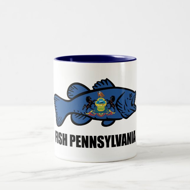 Fish Pennsylvania Bass Zweifarbige Tasse (Mittel)