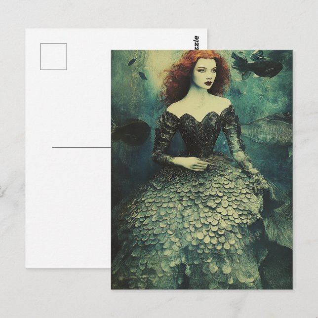 Fish Scale Dress Fashion Frau Postkarte (Vorne/Hinten)
