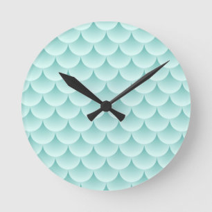 Fish Scales Pattern Runde Wanduhr