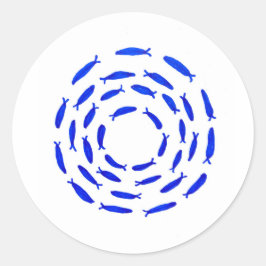 fish shoal circle bait ball runder aufkleber