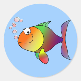 Fish_sticker Runder Aufkleber