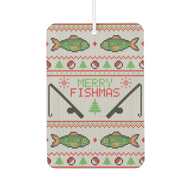 Fish Ugly Christmas Sweater Autolufterfrischer (Vorderseite)
