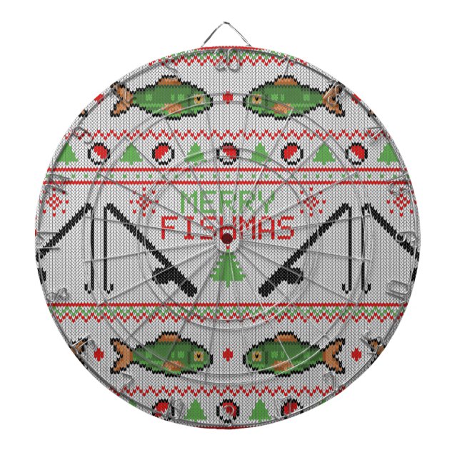 Fish Ugly Christmas Sweater Dartscheibe (vorne)