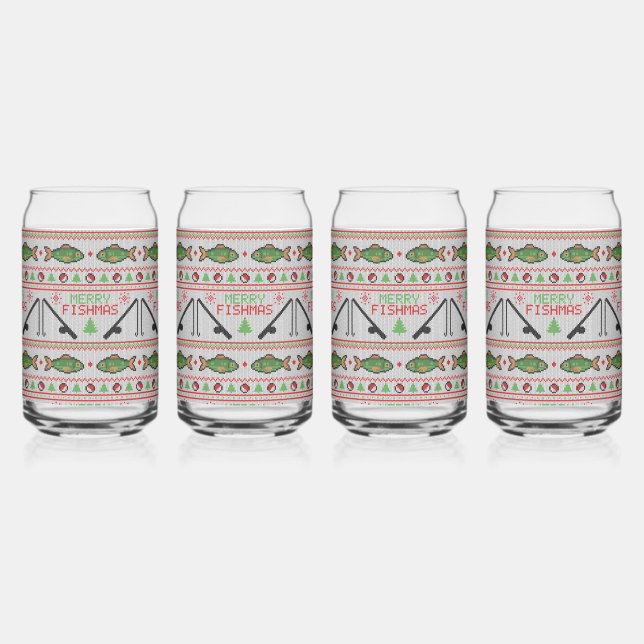 Fish Ugly Christmas Sweater Dosenglas (Vorderseite)