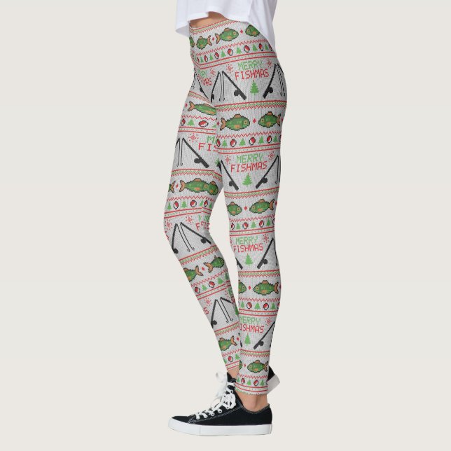 Fish Ugly Christmas Sweater Leggings (Links)