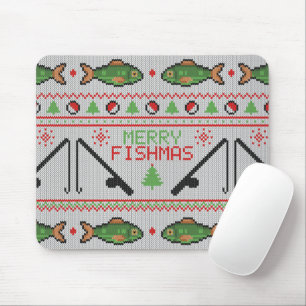 Fish Ugly Christmas Sweater Mousepad