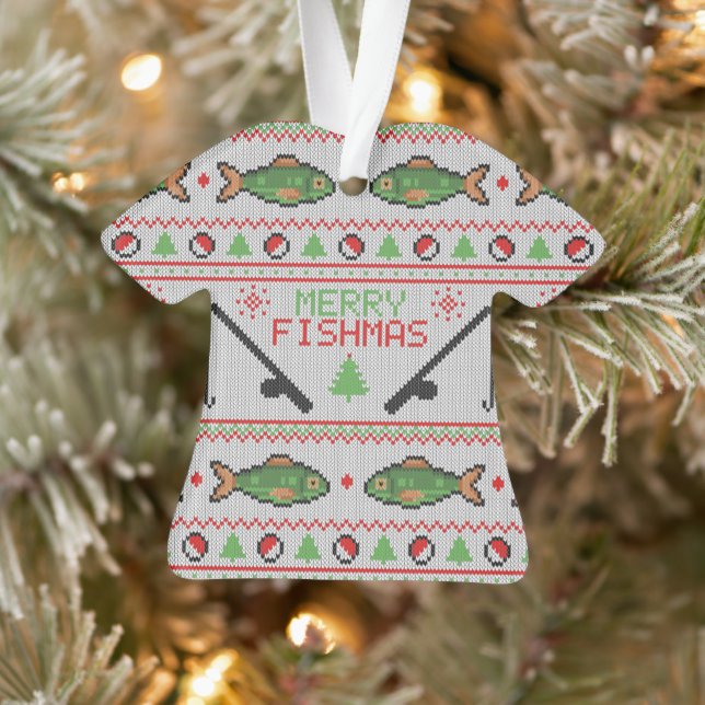 Fish Ugly Christmas Sweater Ornament (Baum)
