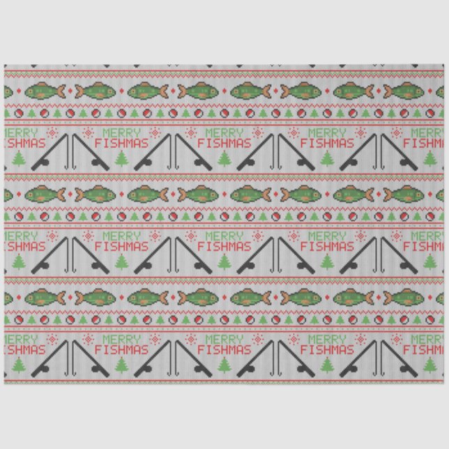 Fish Ugly Christmas Sweater Seidenpapier (Vorderseite)