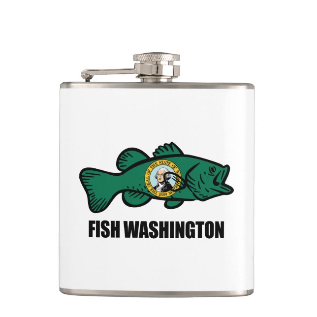 Fish Washington Staat Flachmann (Vorderseite)